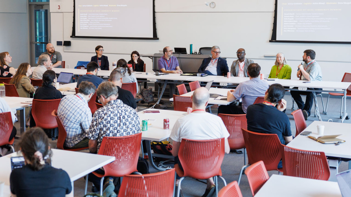 Alexandra Bayer/Cornell University The community voices panel at the Community-Centered AI Thought Summit at Cornell.