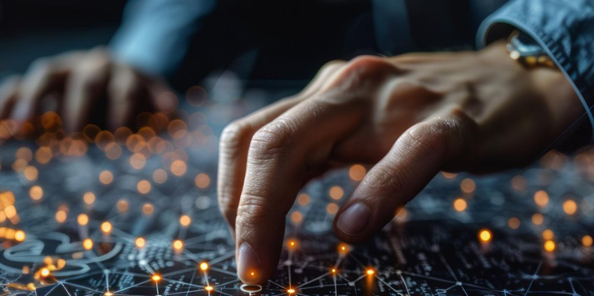 Two hands type on wired lights