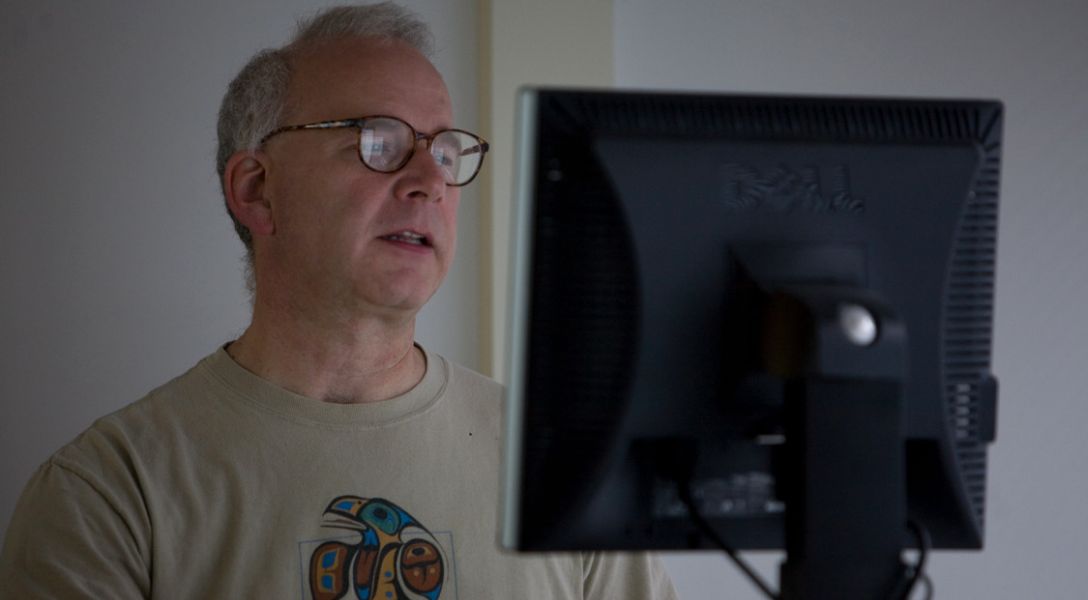 John Bunge at computer
