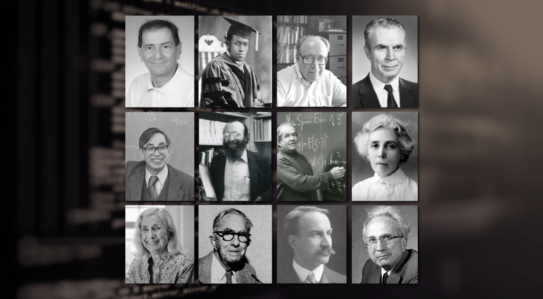 A photo collage showing photos of 11 people in black and white