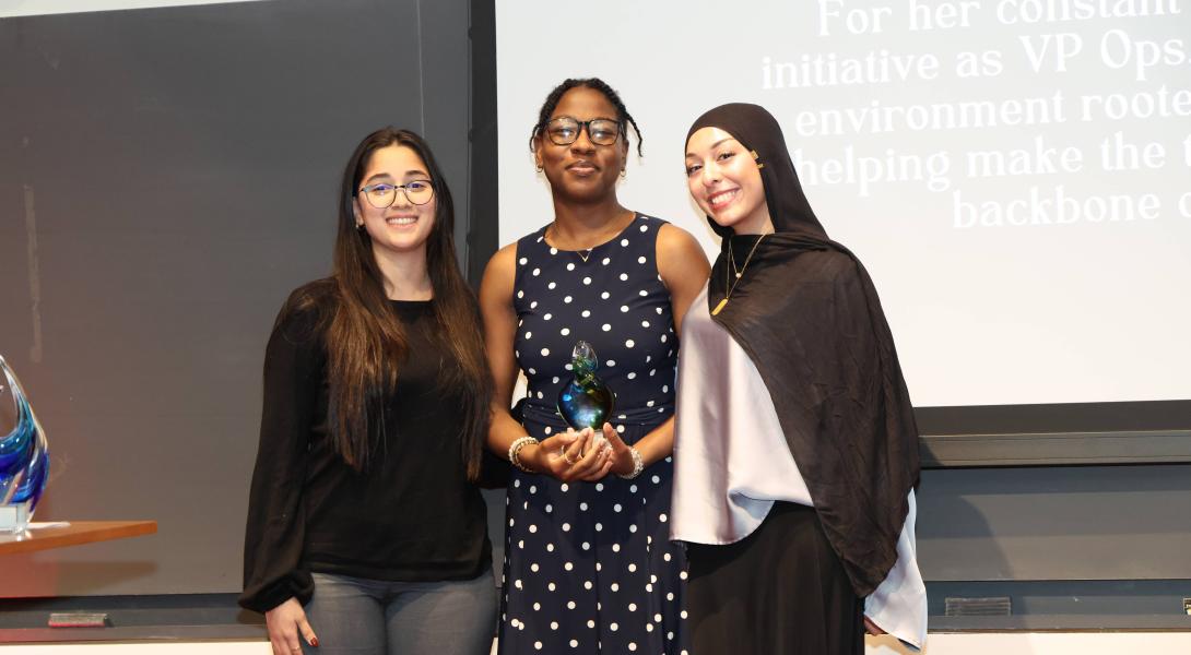 A color photo of 3 women.