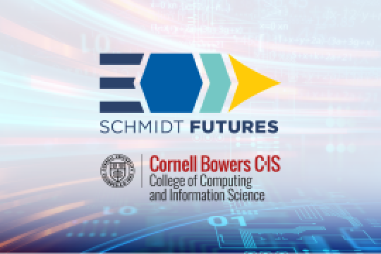 A color graphic showing the Schmidt Futures and Cornell Bowers CIS logos