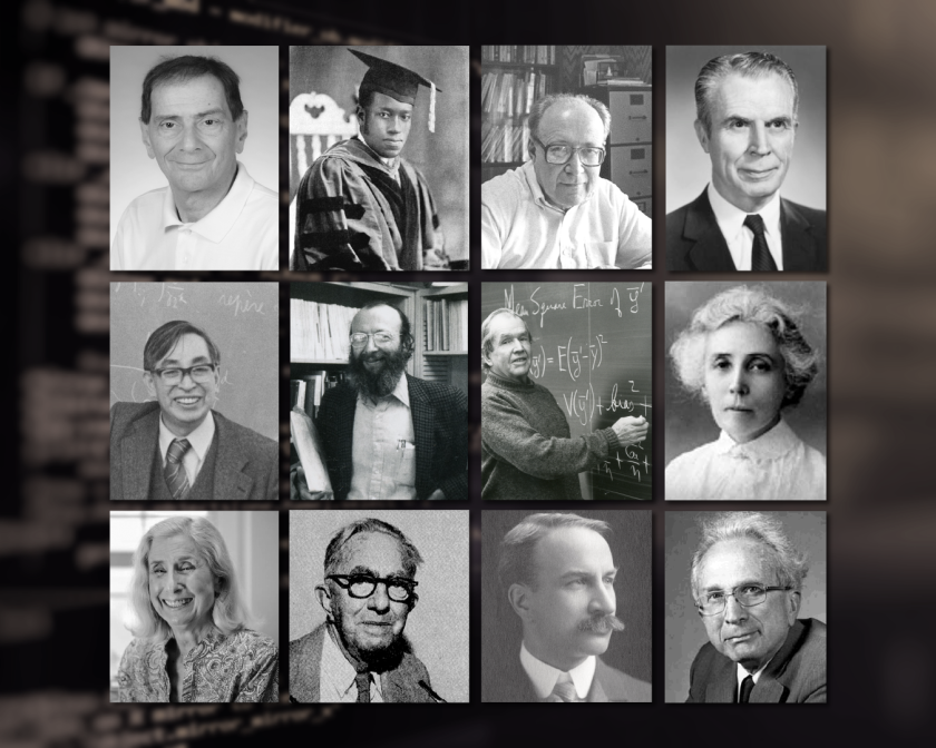 collage of black and white photos of leaders in math and statistics (all pulled from article)
