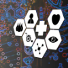 A color graphic showing the concept of AI in medicine