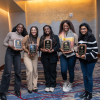 Recipients of the Cornell Ann S. Bowers College of Computing and Information Science inaugural Diversity, Equity, Inclusion, and Belonging (DEIB) awards are (left to right) Natalie Kalitsi '22, Miah Sanchez '22, Oluwatise Alatise '23, Chinasa Okolo, and S