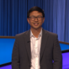 Sam Wang on the set of Jeopardy